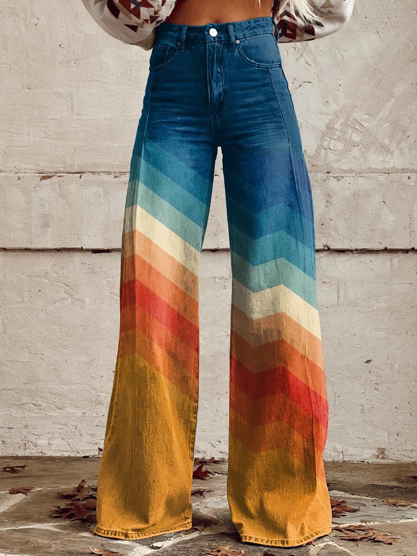 Léa™ | Pantalones retro zigzag elegantes