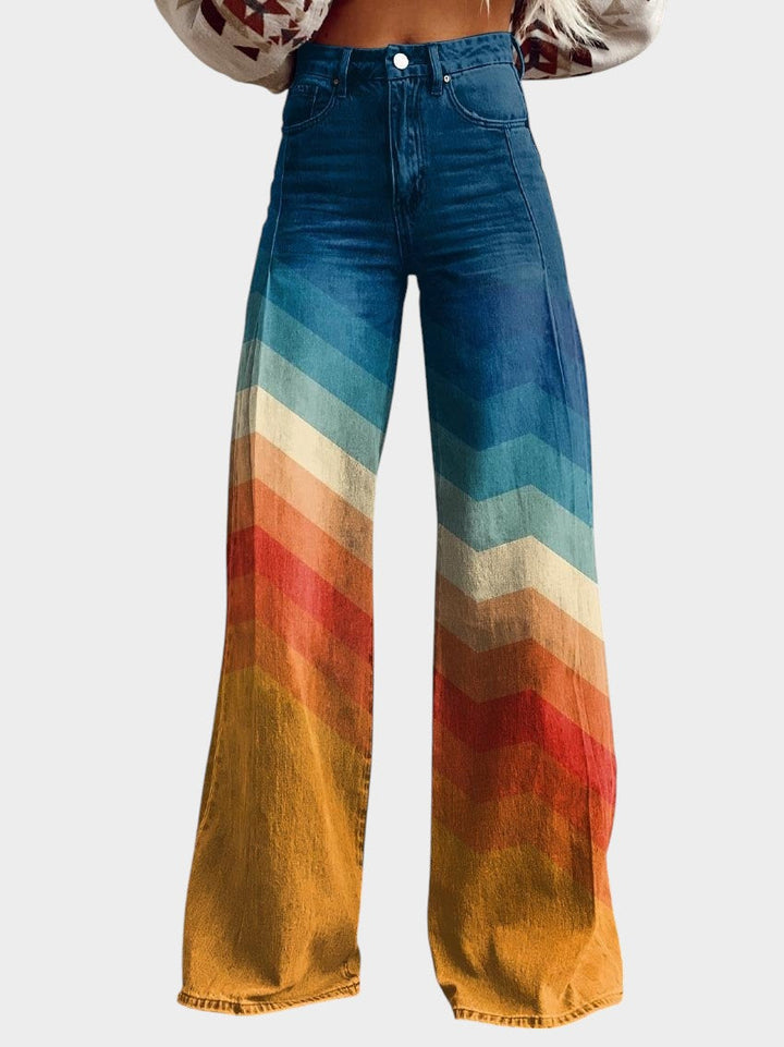 Léa™ | Pantalones retro zigzag elegantes