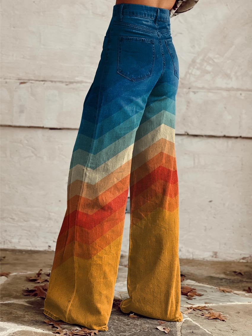 Léa™ | Pantalones retro zigzag elegantes