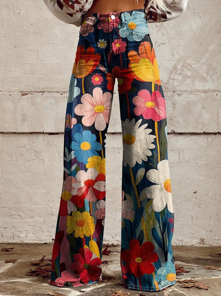 Léna™ | Pantalones Amplios Florales