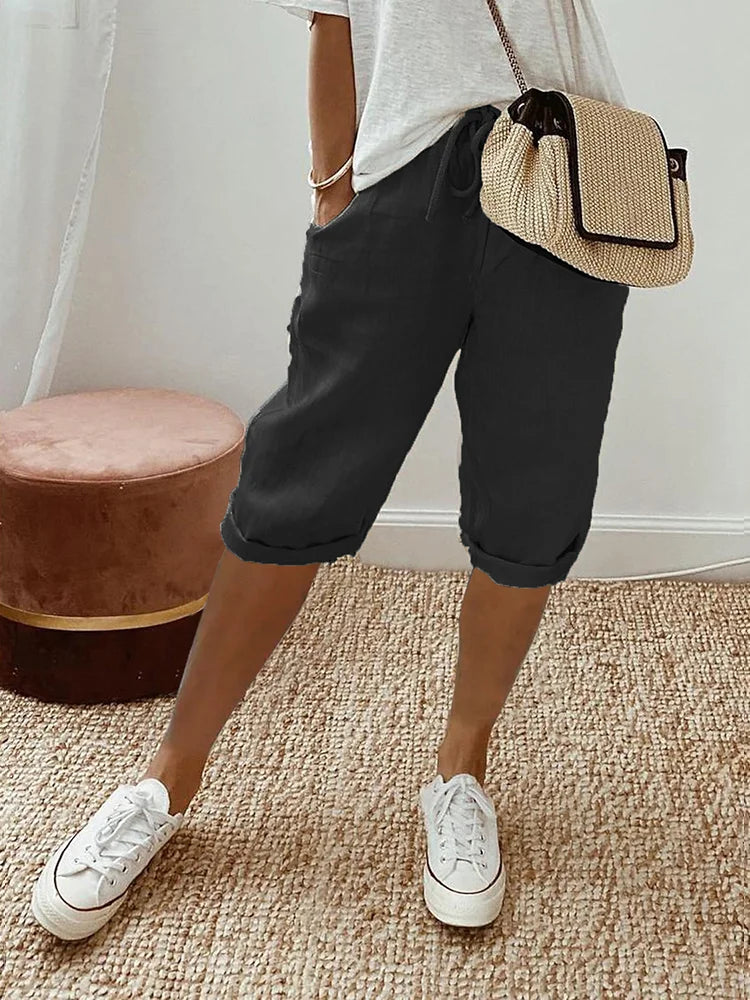 Marta™ | Shorts de algodón y lino para mujer