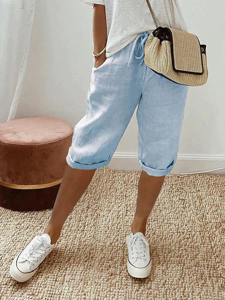 Marta™ | Shorts de algodón y lino para mujer