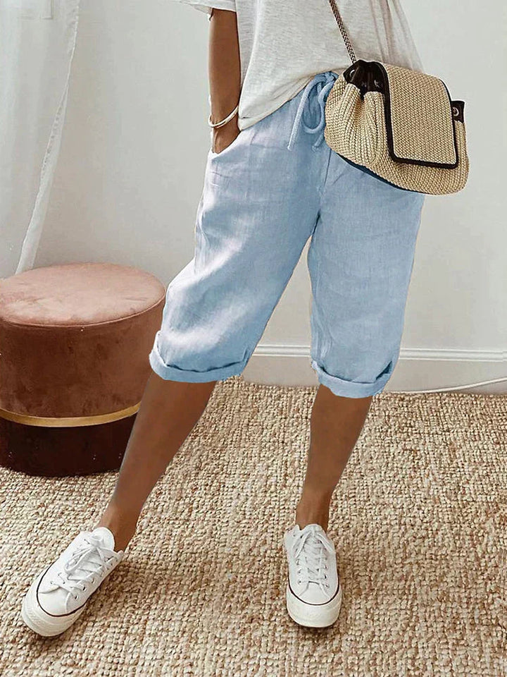 Marta™ | Shorts de algodón y lino para mujer