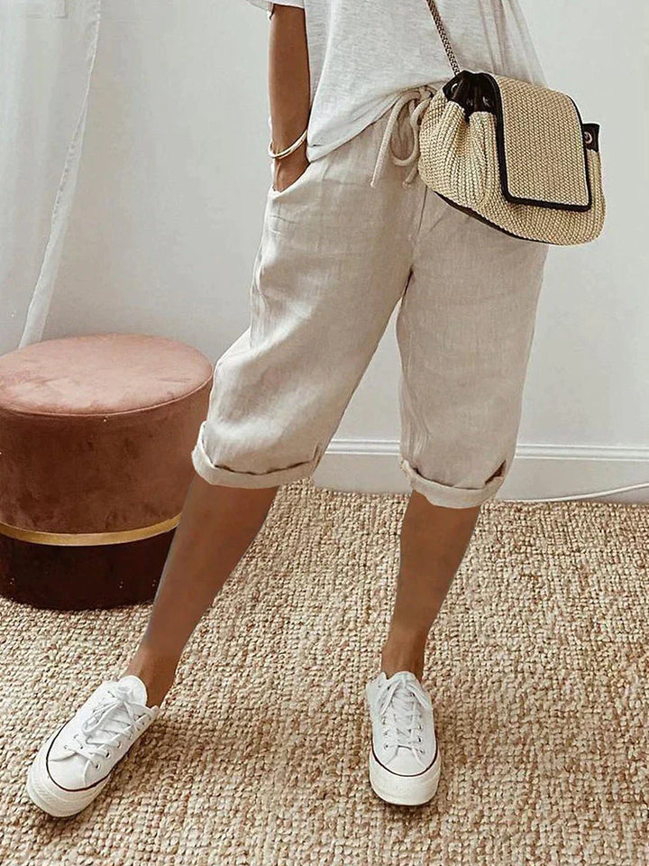 Marta™ | Shorts de algodón y lino para mujer