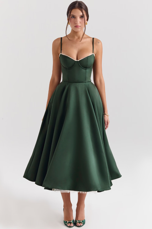 Luce - Midi Dress in Satin Tulle