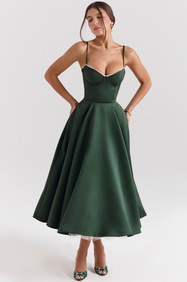 Luce - Midi Dress in Satin Tulle