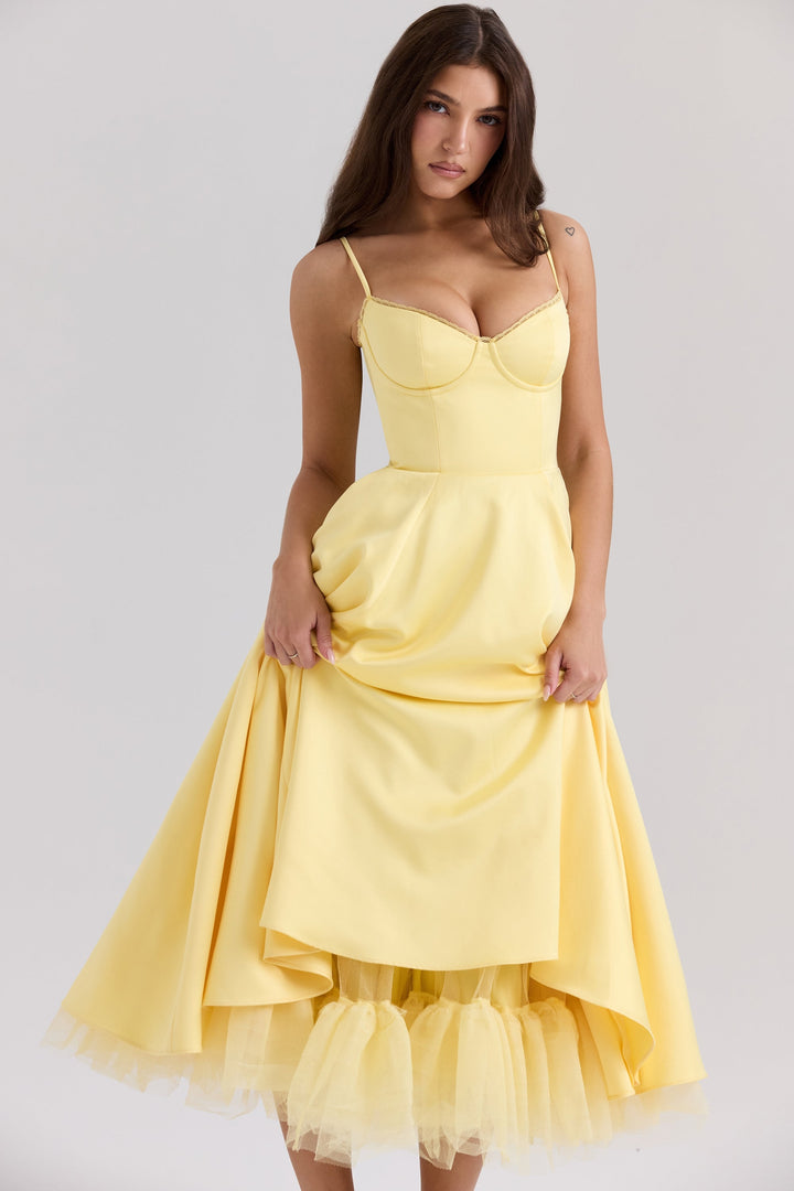 Luce - Midi Dress in Satin Tulle