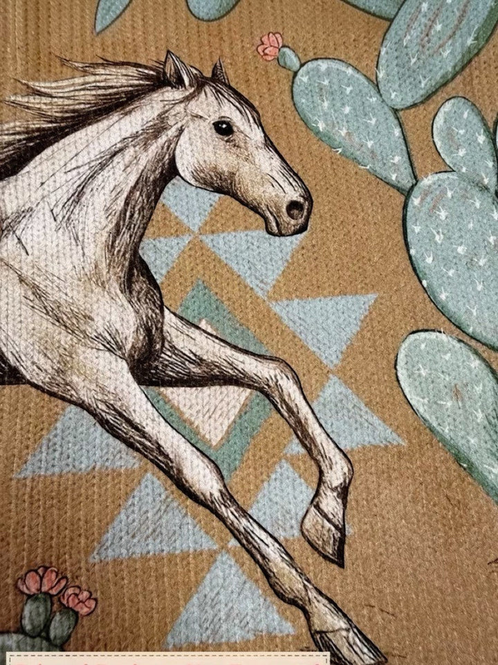 Aurora | Cárdigan de punto con motivo de caballos y cactus