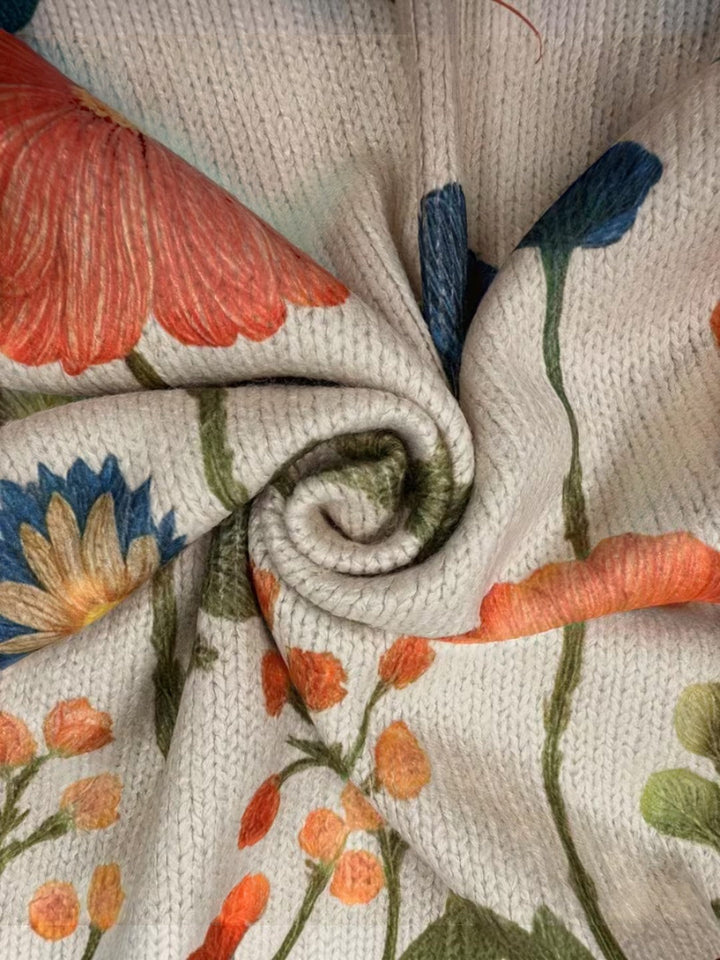 Vanesa | Cárdigan de punto con estampado de flores silvestres