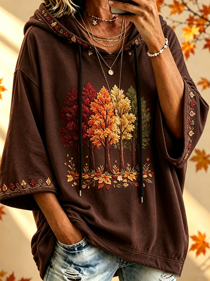 Sudadera con capucha estampada para mujer de otoño