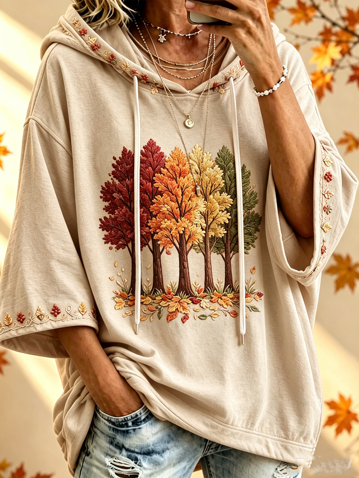 Sudadera con capucha estampada para mujer de otoño