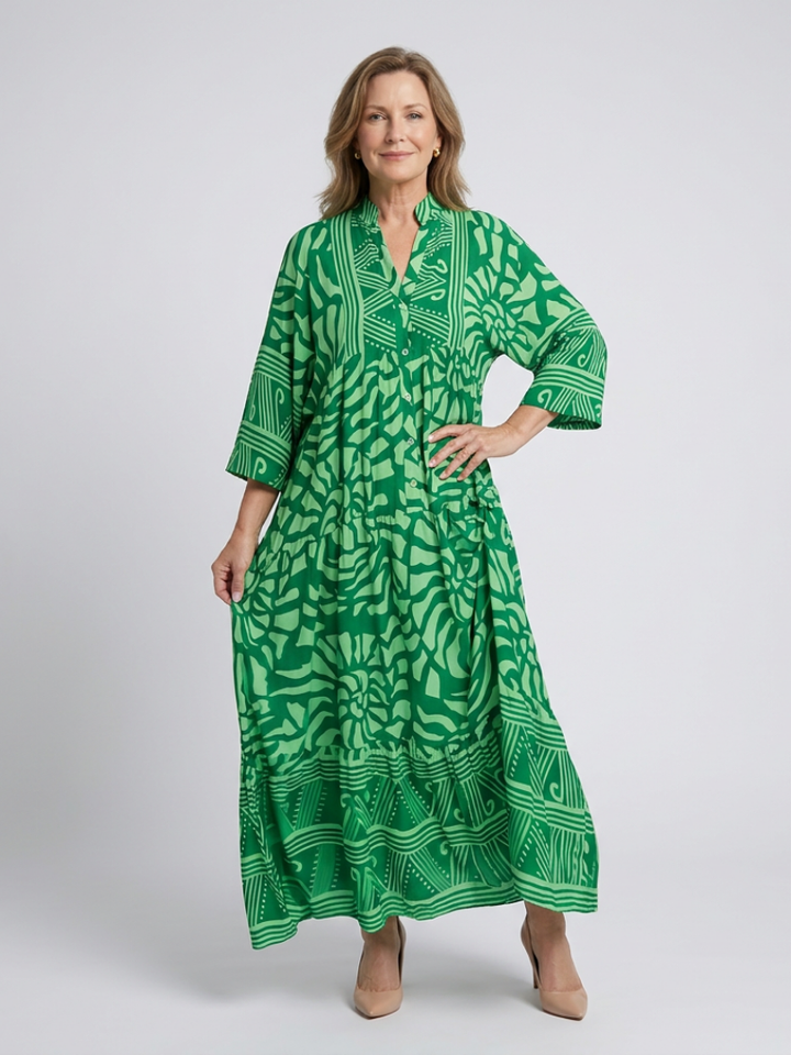 Marielle | Vestido Midi con Botones Frontales