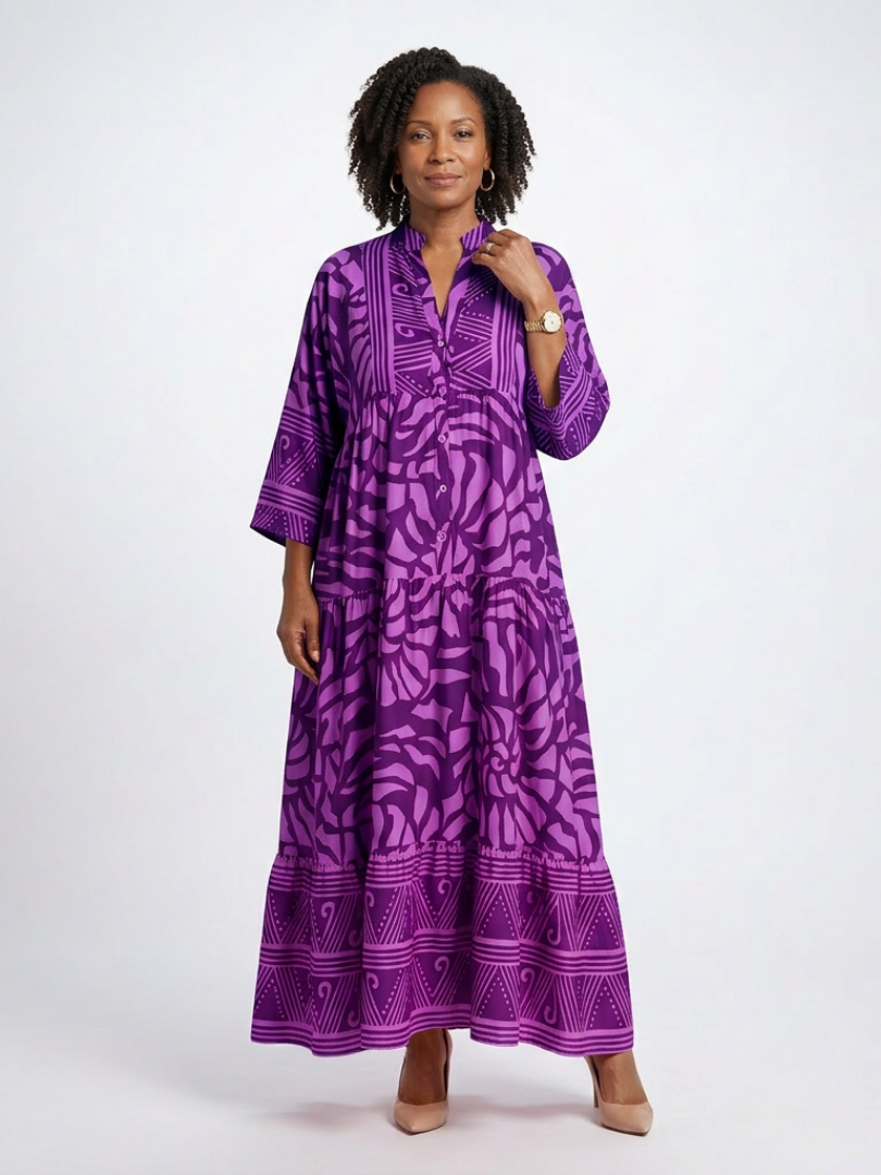Marielle | Vestido Midi con Botones Frontales
