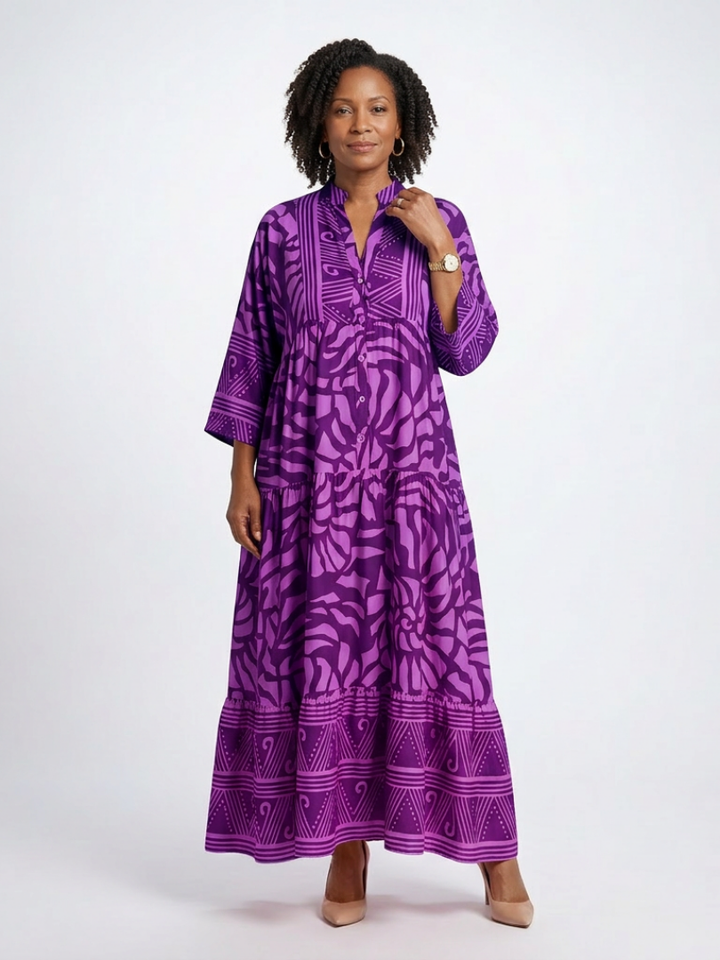 Marielle | Vestido Midi con Botones Frontales
