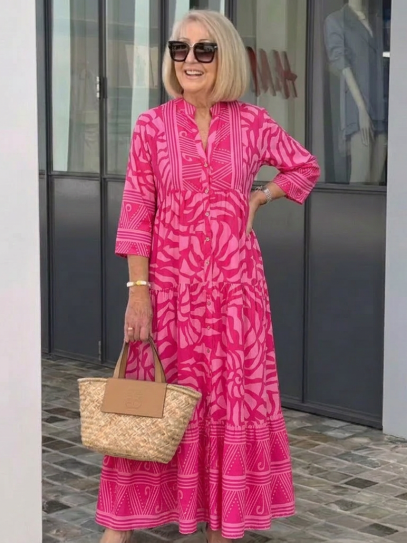 Marielle | Vestido Midi con Botones Frontales
