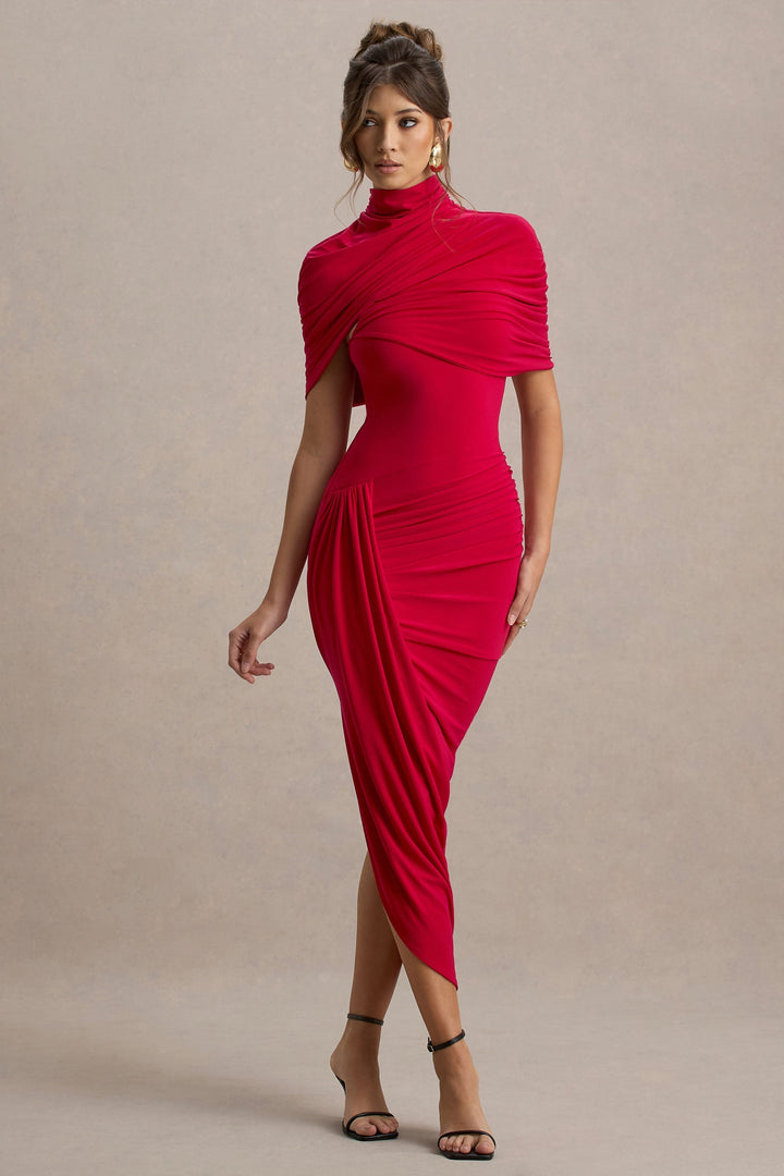 Taylor - Vestido Maxi Asimétrico con Capa Envolvente