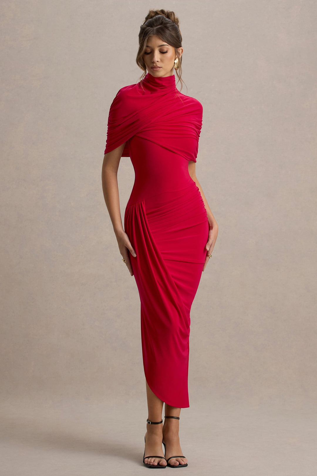 Taylor - Vestido Maxi Asimétrico con Capa Envolvente