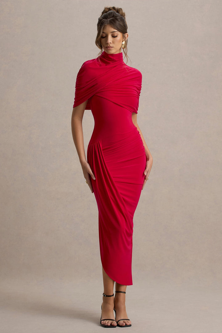 Taylor - Vestido Maxi Asimétrico con Capa Envolvente