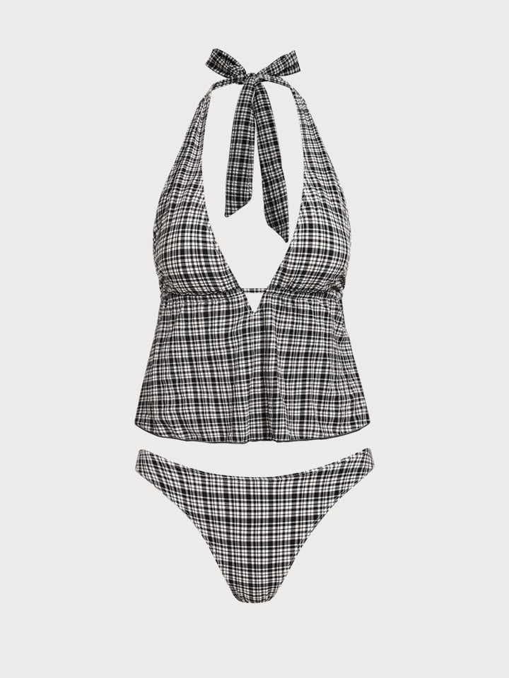 Tankini Negro con Escote en V