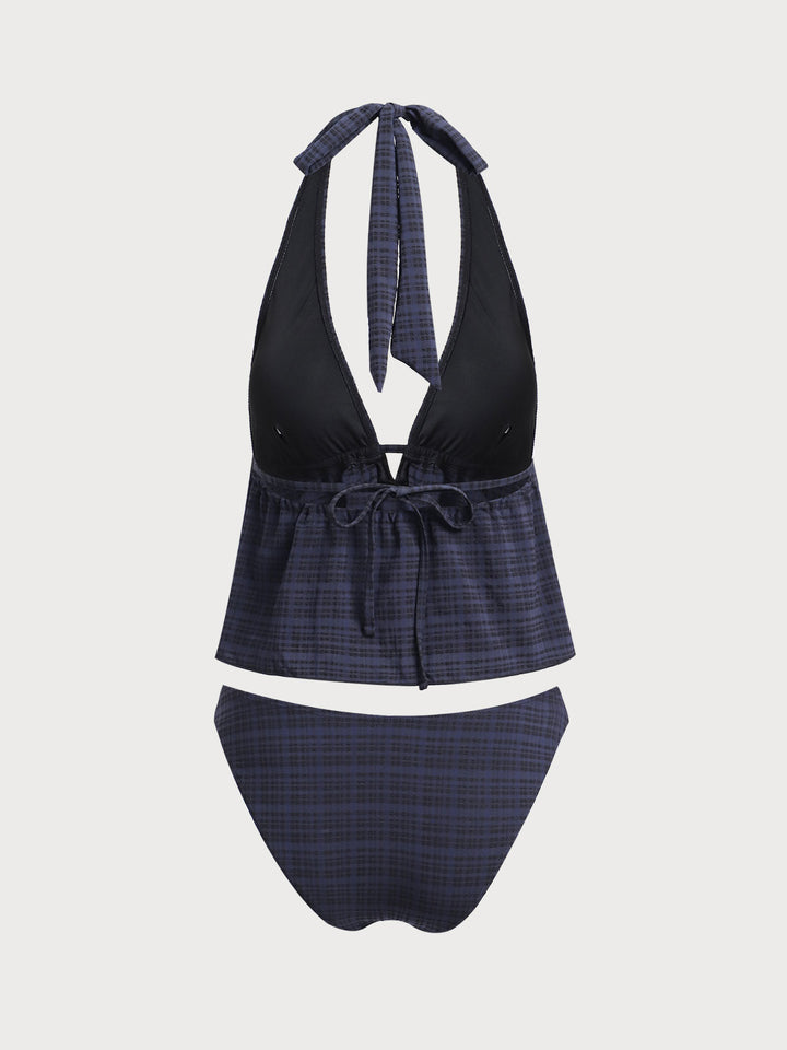 Tankini Negro con Escote en V