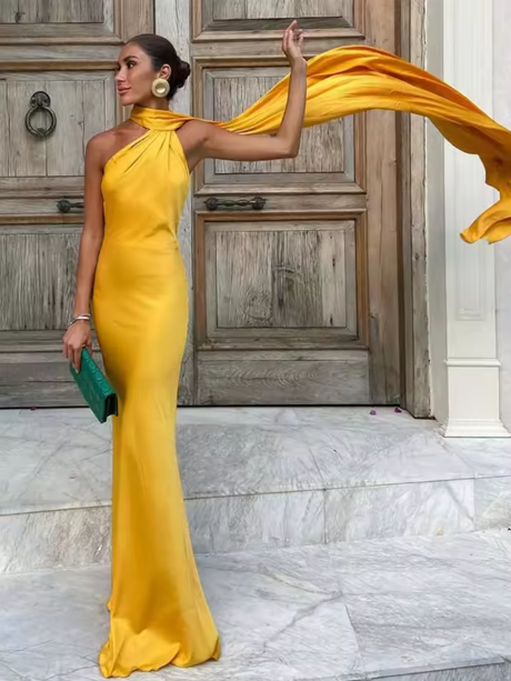 Adaline - Vestido maxi capa clásico